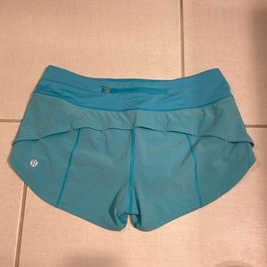 Lululemon Size 4 “Electric Turquoise” Speed Up Shorts